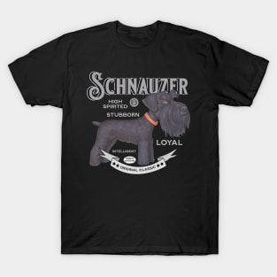 Black Schnauzer Standing T-Shirt